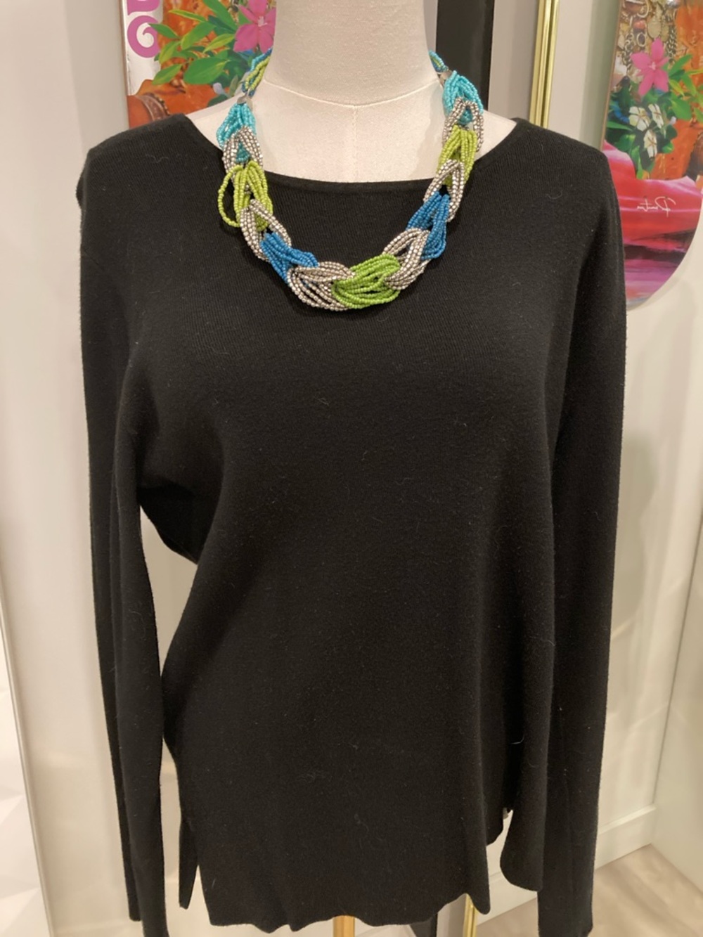Classic Black Long Sleeve Tunic Sweater